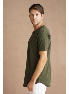 Cool Tarz Cool Style Men's Dark Khaki Sloppy Collar Loose T-SHIRT-TCPS001R67S  - Image 2