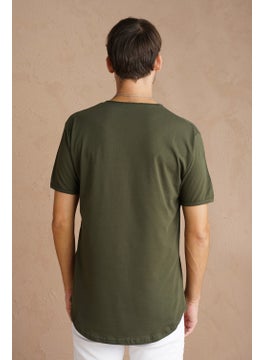 Cool Tarz Cool Style Men's Dark Khaki Sloppy Collar Loose T-SHIRT-TCPS001R67S  - Image 4