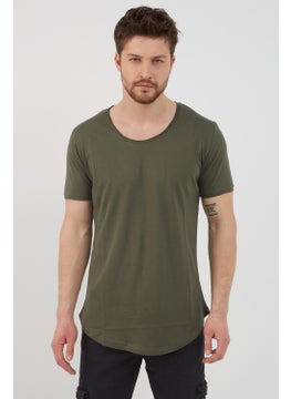 Cool Tarz Cool Style Men's Dark Khaki Sloppy Collar Loose T-SHIRT-TCPS001R67S  - Image 1