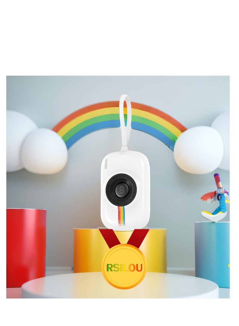 Cabled Power Bank 10000mAh Capacity, 20W PD, Fast Charging, LED Digital Display, Built-in Type-C and Lightning Cables