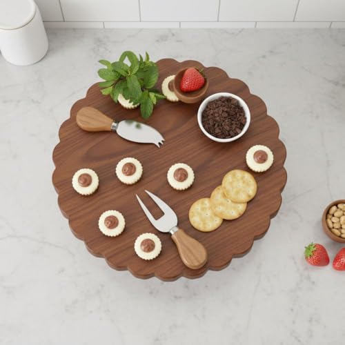 Decorlay 12-Inch Wooden Cake Stand | Medium Polish Pedestal Riser for Cakes, Cupcakes & Desserts | Multipurpose Footed Display Stand for Home Decor, Dining Table & Parties - Image 5