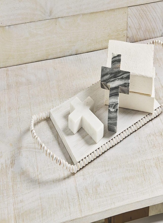 MBSC Hand Crafted Marble Faith Cross Wall hanging | Home Decore Christian Cross for Gift, 6" x 4.5"(White) - Image 3