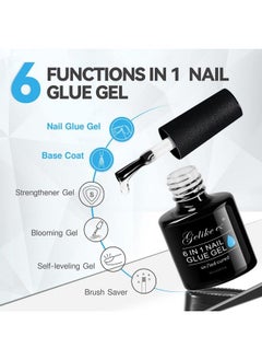 gelike ec 6 In 1 Nail Gel Glue Base Gel And Nail Prep Ph Bonder Dehydrator Gel Nail Kit 2Pcs For Nail Polish Base Gel Nail Glue Acidfree Primersuper Shiny Stain Resistant For False Nail Tips  - Image 5