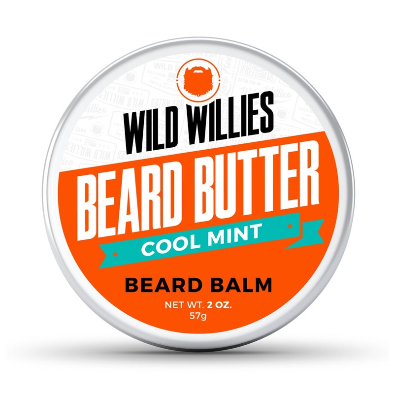 Wild Willies Premium Beard Balm for Men, Leave-In Butter Conditioner with Organic Ingredients, Promote Growth, Removes Itch & Dandruff - Restores Moisture - Cool Mint, 2 Oz - Image 1
