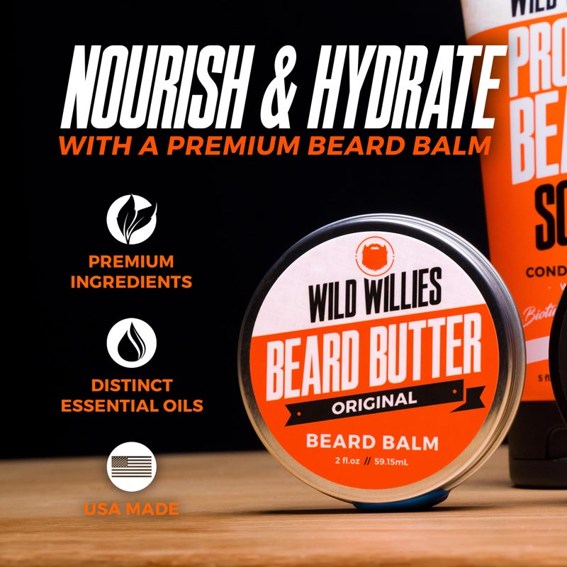 Wild Willies Premium Beard Balm for Men, Leave-In Butter Conditioner with Organic Ingredients, Promote Growth, Removes Itch & Dandruff - Restores Moisture - Cool Mint, 2 Oz - Image 4
