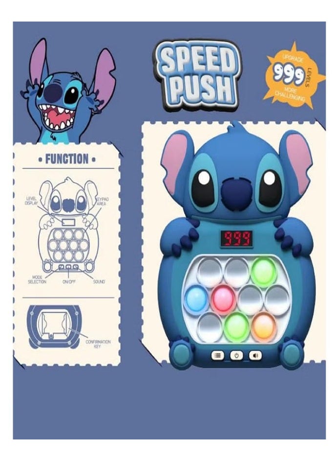 null - Speed ​​Push 999 Level Pop It Fidget Toy Digital Screen Sensory Bubble Push Toy Electronic Speed ​​Pop It Toy (Stitch) - Image 1