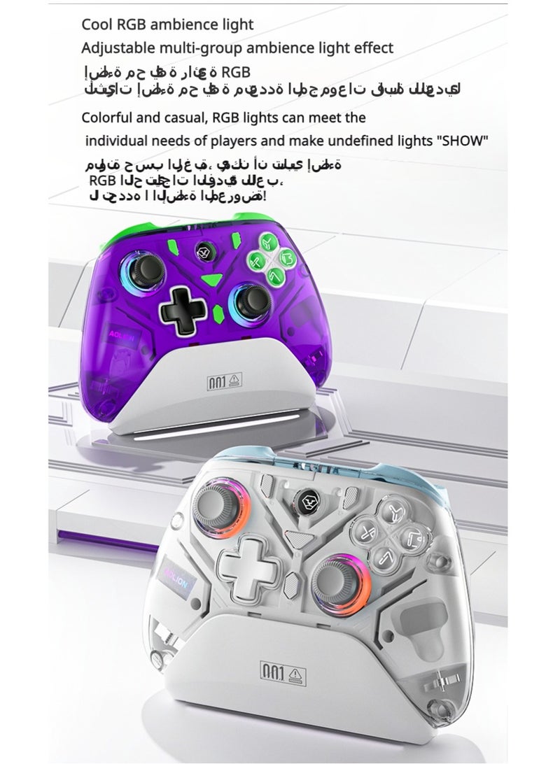 AOLION Game Controller, Dual Hall Element, High-Precision Haptic, Collector's Edition Tri-Mode Game Controller for Switch, PC, Andriod, IOS - Limited Edition, EVA White  - Image 3