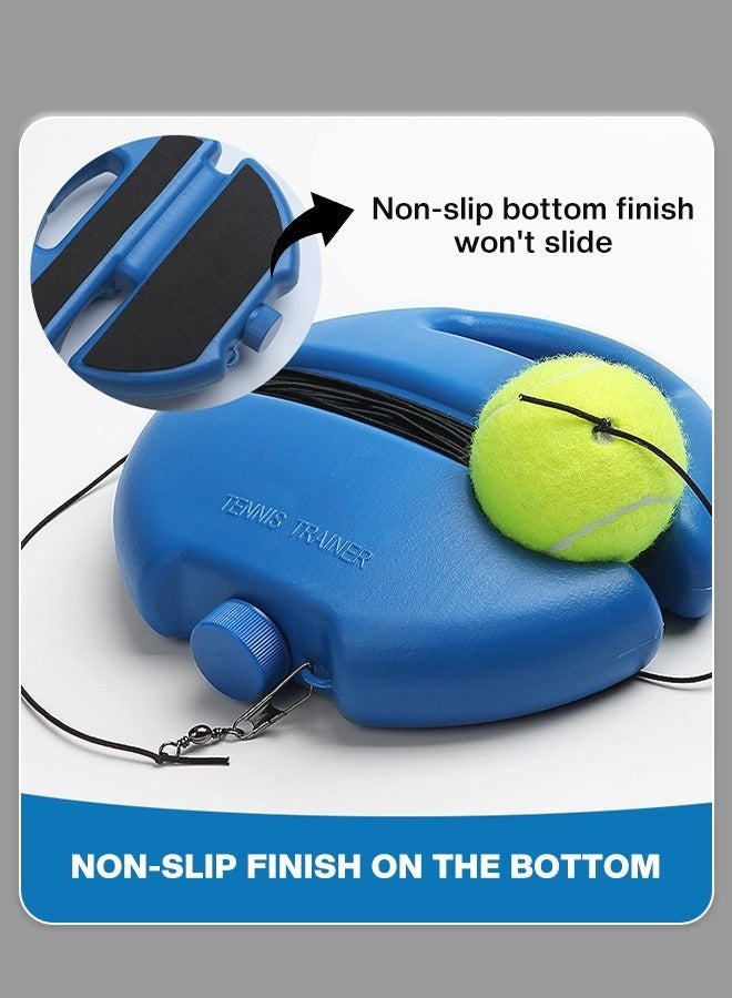 5-PCs Tennis Trainer Rebound Ball Set, Tennis Practice Trainer Gear Tennis Training Equipment Kit with 1 Trainer Base 4 Elastic Ropes & 4 Balls for Beginners, Kids, Adults - Image 3