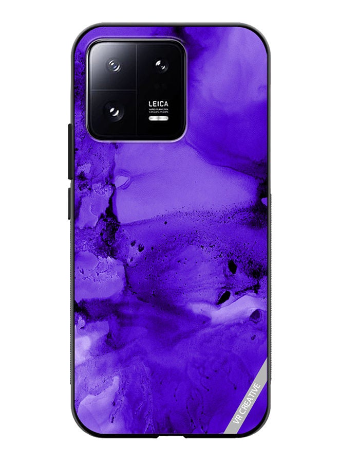 VR CREATIVE Protective Case Cover For Xiaomi 13 Violet Alcohol Ink Wash Texture On White Paper Design Multicolour - Image 1