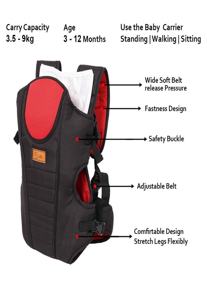 Cudli 4 in 1 Baby Carrier for Newborn to Toddler | Ergonomic Front and Back Facing Baby Sling with Padded Straps | Hands Free Baby Carry Bag for Infants 0–3 Years (Red) - Image 2