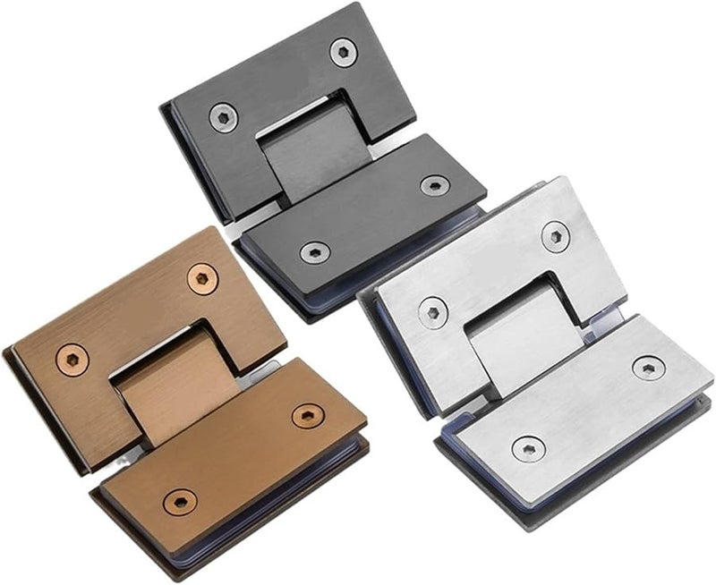 روز جولد 90 درجة مفصل باب زجاجي بدون إطار ملحق مشبك قابل للطي للحمام - Image 2