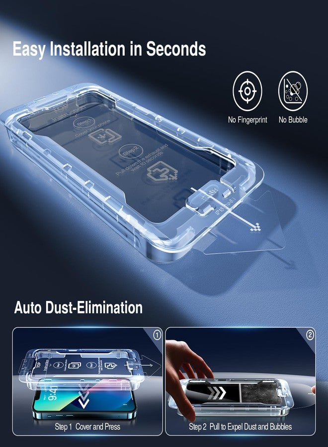 SMARTDEVIL for iPhone 13 Privacy Screen Protector with Camera Lens Protector 2+2 Pack,Shatterproof Tempered Glass [True 28°Anti Spy] [9H Hardness] [Automatic Dust-Elimination Install] [Bubble Free] - Image 2