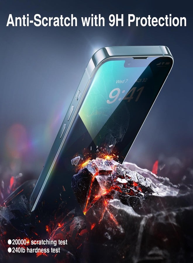 SMARTDEVIL for iPhone 13 Privacy Screen Protector with Camera Lens Protector 2+2 Pack,Shatterproof Tempered Glass [True 28°Anti Spy] [9H Hardness] [Automatic Dust-Elimination Install] [Bubble Free] - Image 5