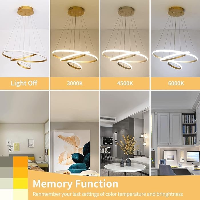 swanart Curvella Modern LED Hanging Light – Wave Design Pendant Light with Gloss Rose Gold Finish, 3-Color Dimmable LED Ceiling Fixture for Living Room, Dining Room, Bedroom – Artistic Modern Pendant - Image 5