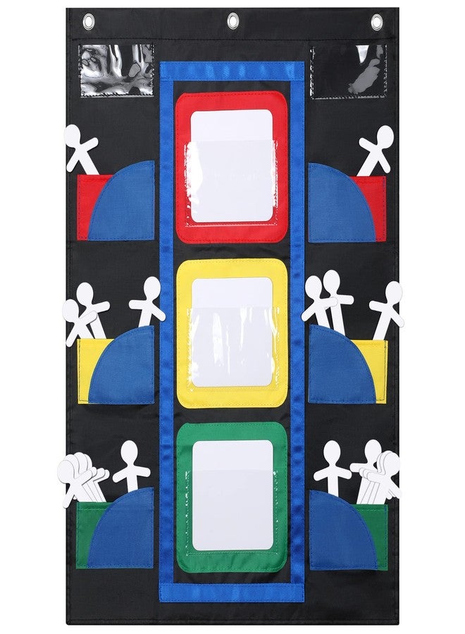 Jinei Stoplight Behavior Chart for Classroom Behavior Pocket Chart with 36 Dry Erase Student Sticks, Hanging Behavior Chart for Kids Student Teacher, Back to School Home Management Tools - Image 1