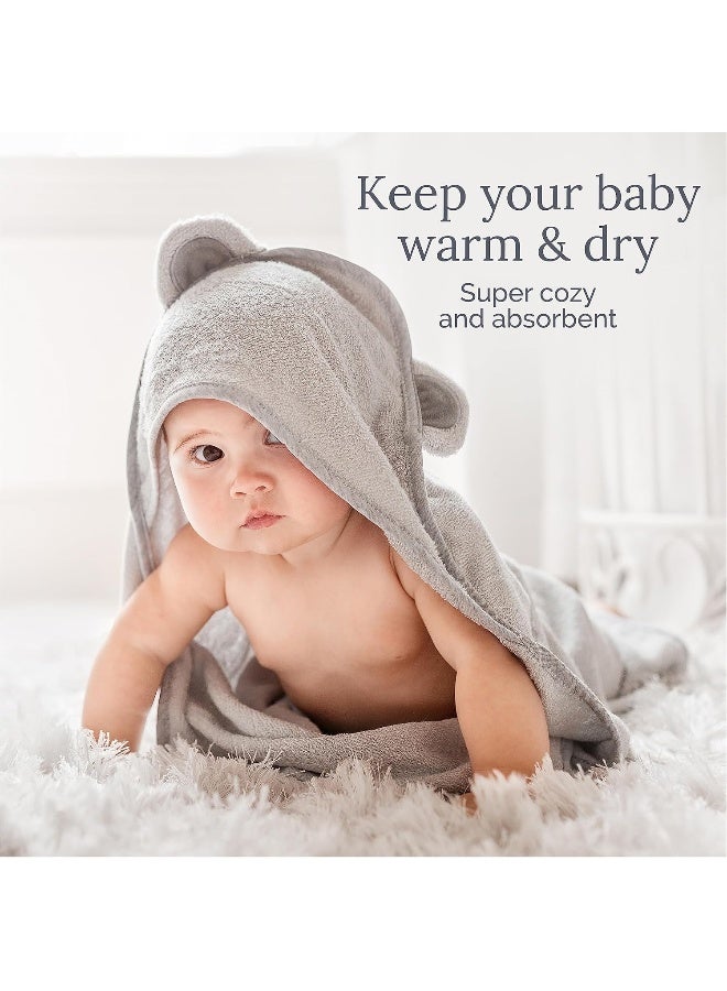 Natemia Extra Soft Rayon from Bamboo Hooded Towel for Kids | Highly Absorbent and Hypoallergenic | 40" X 30" Large Animal Face Baby Bath Towel with Hood | Great Baby Shower Registry Gift - Image 5