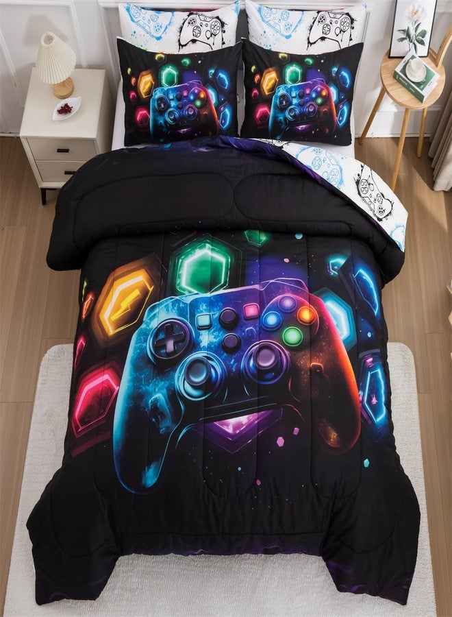 NTBED Game Console Comforter Set for Boys Girls Kids Space Universe 3D Gaming Bed Lightweight Microfiber Gamer Bedding Sets (Multi, Twin) - Image 1