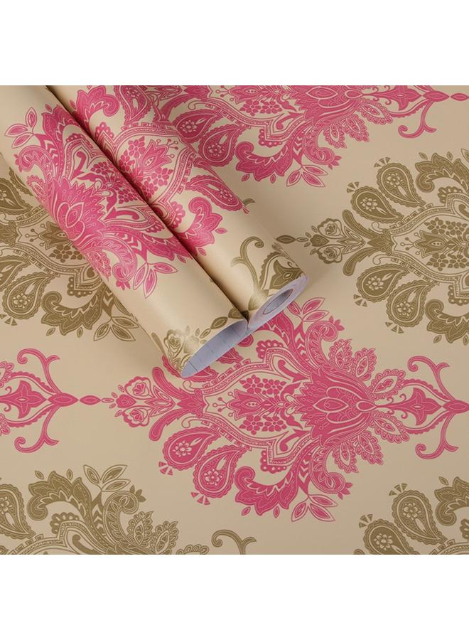 الأزرق جي دبليو خلفية ذاتية اللصق على الطراز الأوروبي الرجعي wallpaper غرفة المعيشة ورق الحائط الملصق الذاتي غرفة المعيشة دمشق ورق الحائط الشركة المصنعة - Image 1