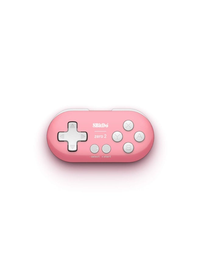 8Bitdo Zero 2 Bluetooth Gamepad Keychain Sized Mini Controller for Switch, Windows, Android, macOS & Raspberry Pi(Pink Edition) - Nintendo Switch - Image 2