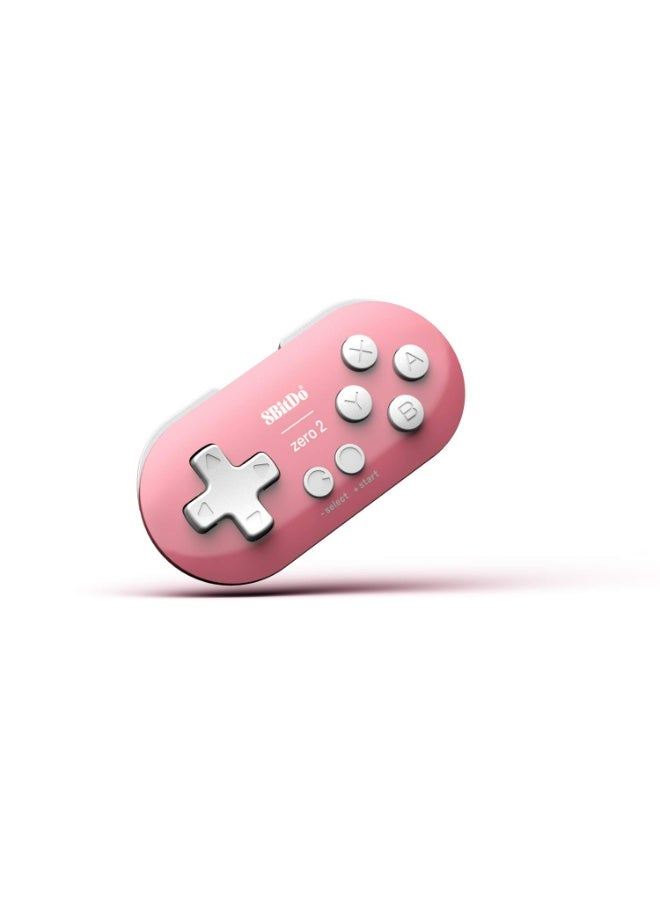 8Bitdo Zero 2 Bluetooth Gamepad Keychain Sized Mini Controller for Switch, Windows, Android, macOS & Raspberry Pi(Pink Edition) - Nintendo Switch - Image 1