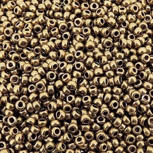Miyuki Metallic Light Bronze Miyuki Japanese round rocailles glass seed beads 11/0 Approximately 24 gram 5 inch tube - Image 1