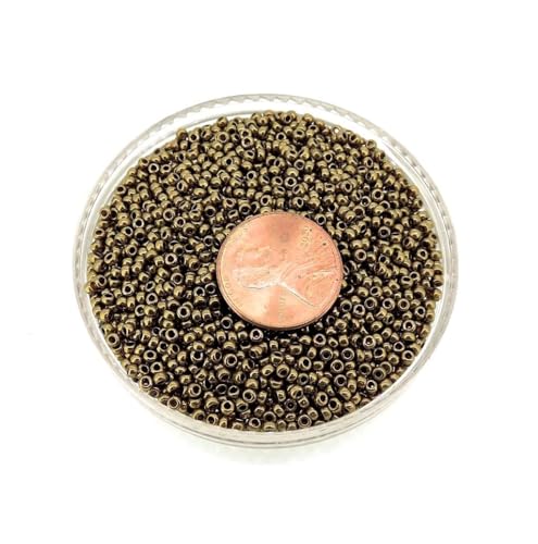 Miyuki Metallic Light Bronze Miyuki Japanese round rocailles glass seed beads 11/0 Approximately 24 gram 5 inch tube - Image 3