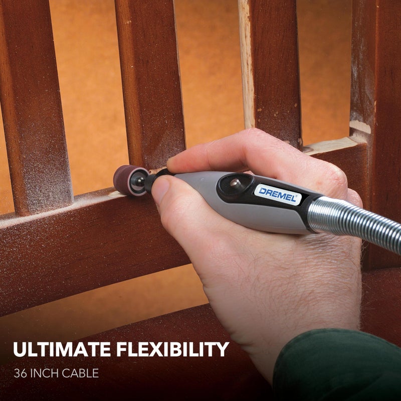 DREMEL ملحق أداة دريمل فليكس شافت الدوارة مع مقبض مريح وكابل بطول 36 بوصة - نحات، مصقل، وساندر صغير - مثالي لنقش المعادن الدقيقة، ونحت الخشب، وتلميع المجوهرات، 225-02 - Image 4