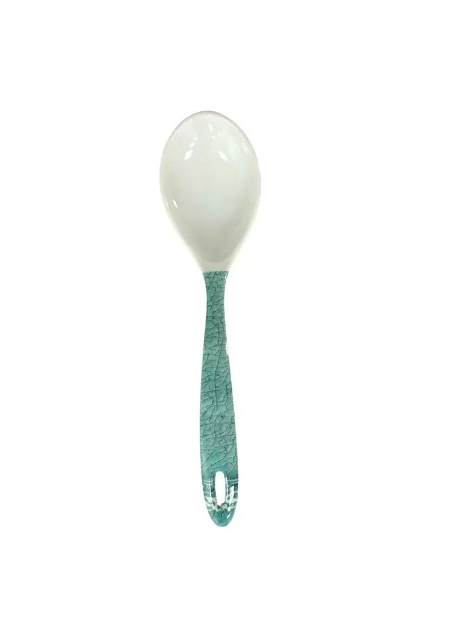 Sarvah Melamine 12 Inch Coring Ware Floral Designed Solid Round Spoon- White - Image 2
