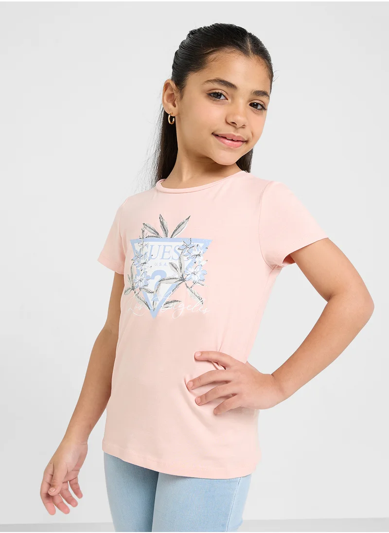 جس Kids Graphics Print  T-Shirt