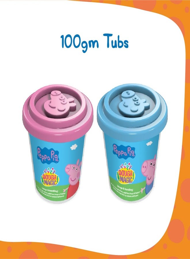 Dough Magic Peppa Pig Roll N Match Cube Activity Set with Moulding Lid Pack of 2 100Gm Each|Fun with Water Based Dough|Art & Craft Kit|Birthday & Return Gift for Kids 3 Yrs+|Non-Toxic-Multicolor - Image 2