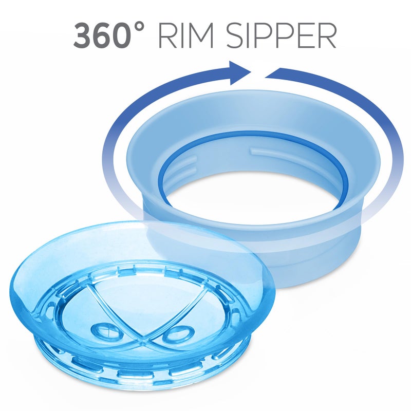 Chicco 360Â° Spoutless Rim-Trainer with Removable Transparent Membrane | Spill-Resistant | Top-Rack Dishwasher Safe | Open-Cup Training | Easy to Hold with Ergonomic Indents | Blue | 9+ Months - Image 5