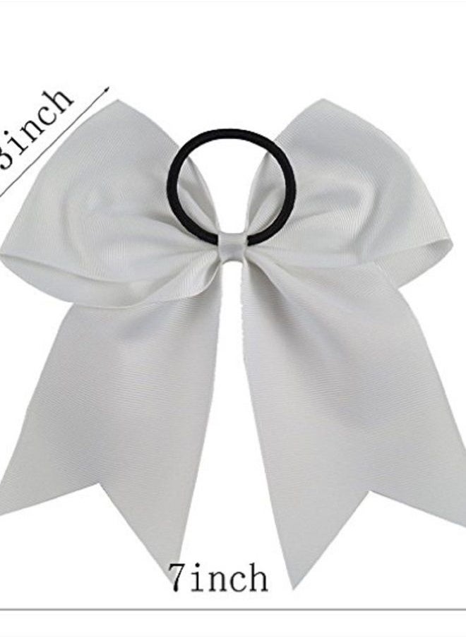 Kenz Laurenz - Cheer Bows Red Cheerleading Softball - Gifts for Girls and Women Team Bow with Ponytail Holder Complete your Cheerleader Outfit Uniform Strong Hair Ties Bands Elastics by Kenz Laurenz (1) - Image 1