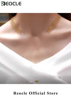 REOCLE Women's Necklace Dainty Gold Chain Choker Necklace 14K Gold Plated Handmade Boho Necklace Delicate Simple Minimalist Choker Necklace as Jewelry Gifts  - Image 2