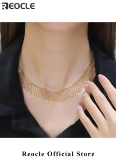 REOCLE Women's Necklace Dainty Gold Chain Choker Necklace 14K Gold Plated Handmade Boho Necklace Delicate Simple Minimalist Choker Necklace as Jewelry Gifts  - Image 3