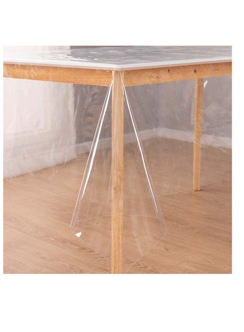 SYOSI Rectangle Vinyl Tablecloth,100% Waterproof Heavy Duty Oil Spill Proof Stain Resistant Plastic PU Table Cover with Flannel Backing for Kitchen/Dining/Parties  - Image 2