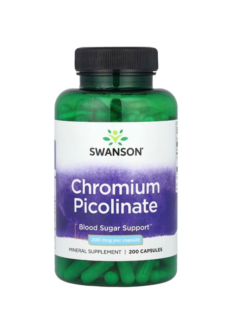 سوانسون بيكولينات الكروم 200 ميكروجرام 200 كبسولة - Image 1