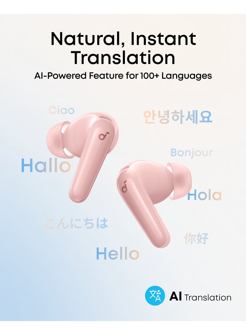 Soundcore P31i By Anker, Real-Time Adaptive Noise Cancelling, Hi-Res Sound, Wireless Bluetooth Earbuds, Translation Earbuds, 50H Playtime, Wireless Earbuds,Bluetooth Earbuds,Bluetooth Headphones Pink - Image 5