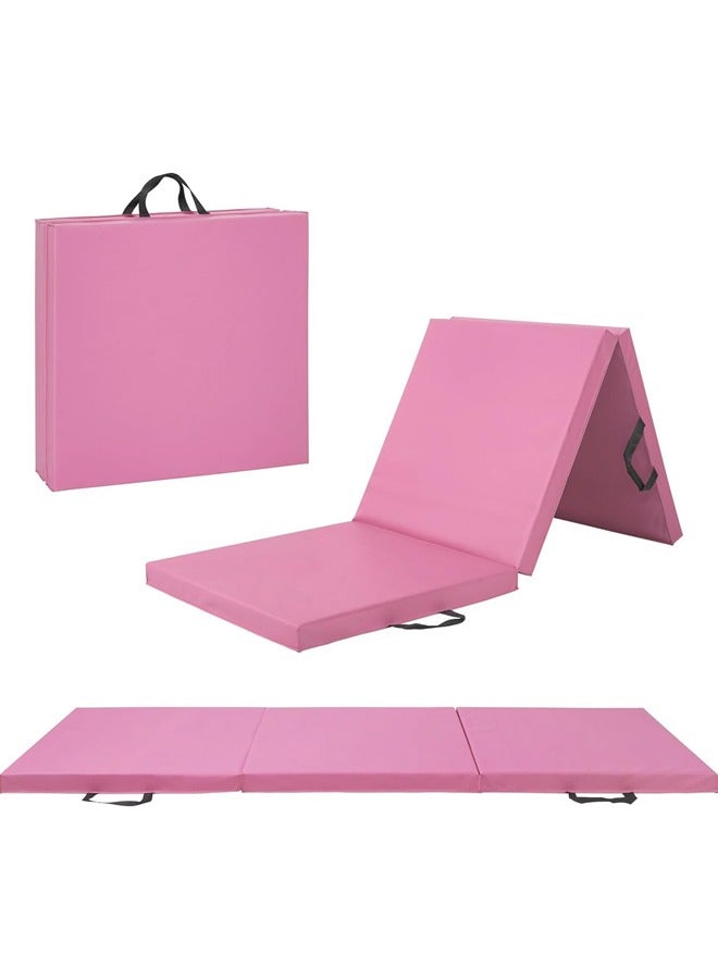 L&E Foldable Gymnastics Gym Exercise Aerobics Mat,PU Leather Tumbling Mat with Hook & Loop Fastener for Stretching Yoga Cheerleading Martial Arts-Versatile Fitness Mat for Home Workout - Image 1