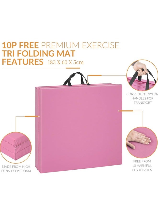 L&E Foldable Gymnastics Gym Exercise Aerobics Mat,PU Leather Tumbling Mat with Hook & Loop Fastener for Stretching Yoga Cheerleading Martial Arts-Versatile Fitness Mat for Home Workout - Image 3
