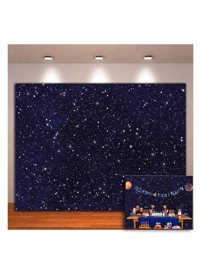 XLL Early 2000s Theme Backdrops Night Sky Star Universe Space Starry Photo Background Galaxy Stars Children Boy or Girl Birthday Party Photography Backdrops Cake Table Banner 7x5ft - Image 1