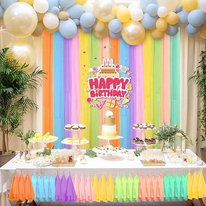 Oubest Crepe Paper Streamers 2.2 Inch x 656 Feet Ideal Party Supplies & Decorations for Birthdays Baby Showers Bachelorettes Weddings DIY, 8 Rolls Pastel Streamers Backdrops, Doorway & Wall Decor - Image 5