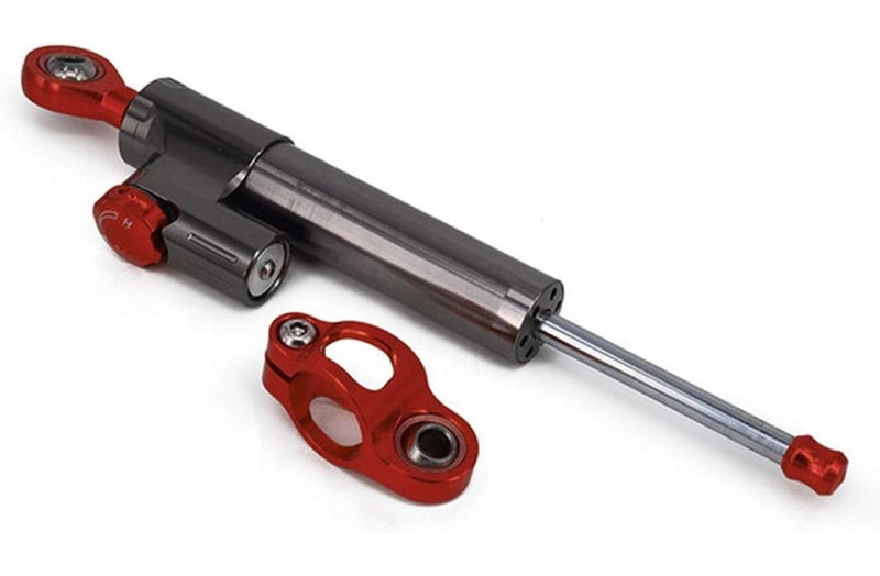 CNC Motorcycle Steering Damper Stabilizer Mounting Bracket Kit Titanium Red - Image 1