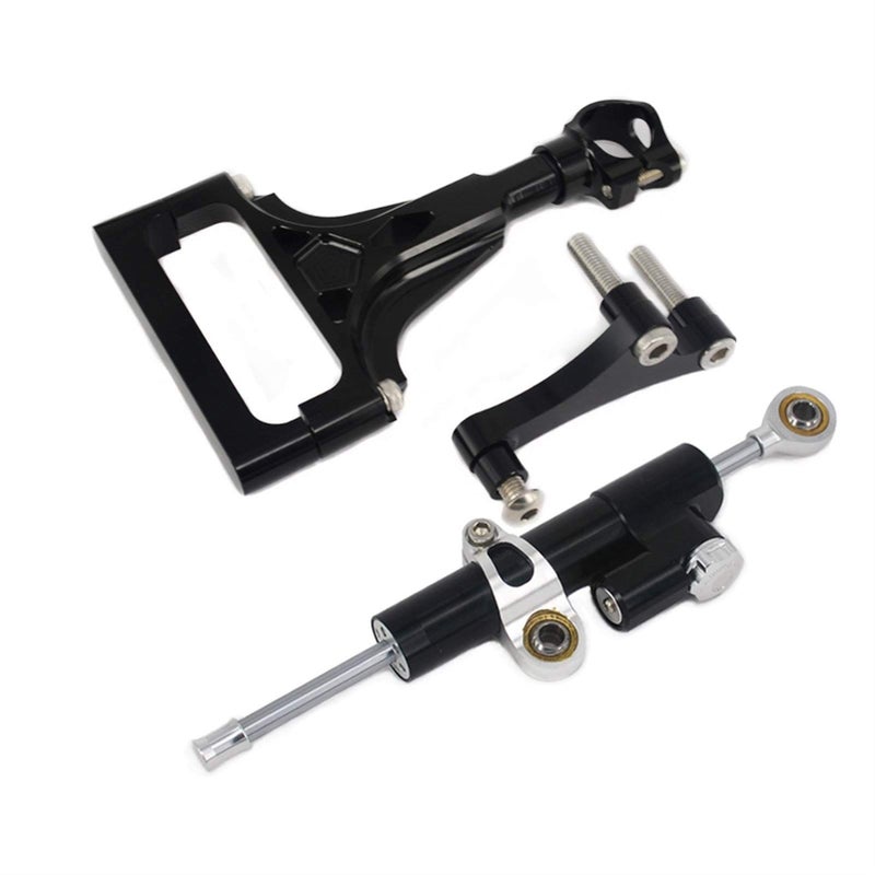 CNC Motorcycle Steering Damper Stabilizer Mounting Bracket Kit Titanium Red - Image 3