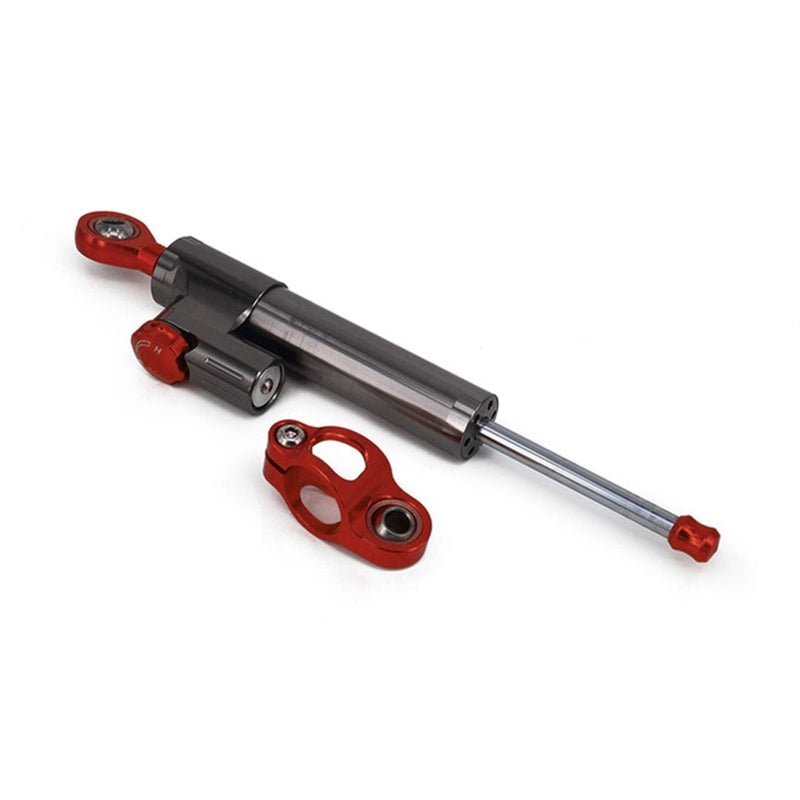 CNC Motorcycle Steering Damper Stabilizer Mounting Bracket Kit Titanium Red - Image 2