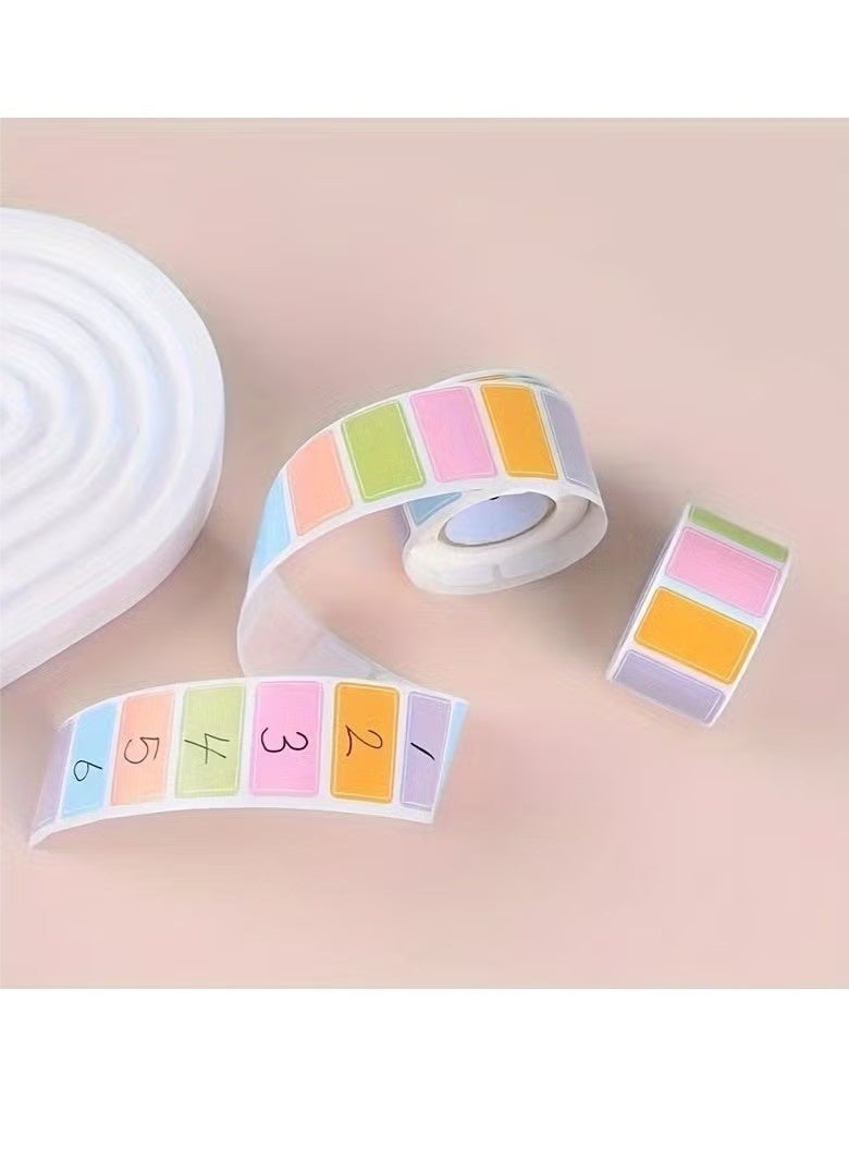 2 لفة من 500 ملصق فهرس مقاوم للماء وملون - ملصقات لاصقة لامعة ومتينة للتنظيم والوسم وبطاقات الأسماء الشخصية - Image 5