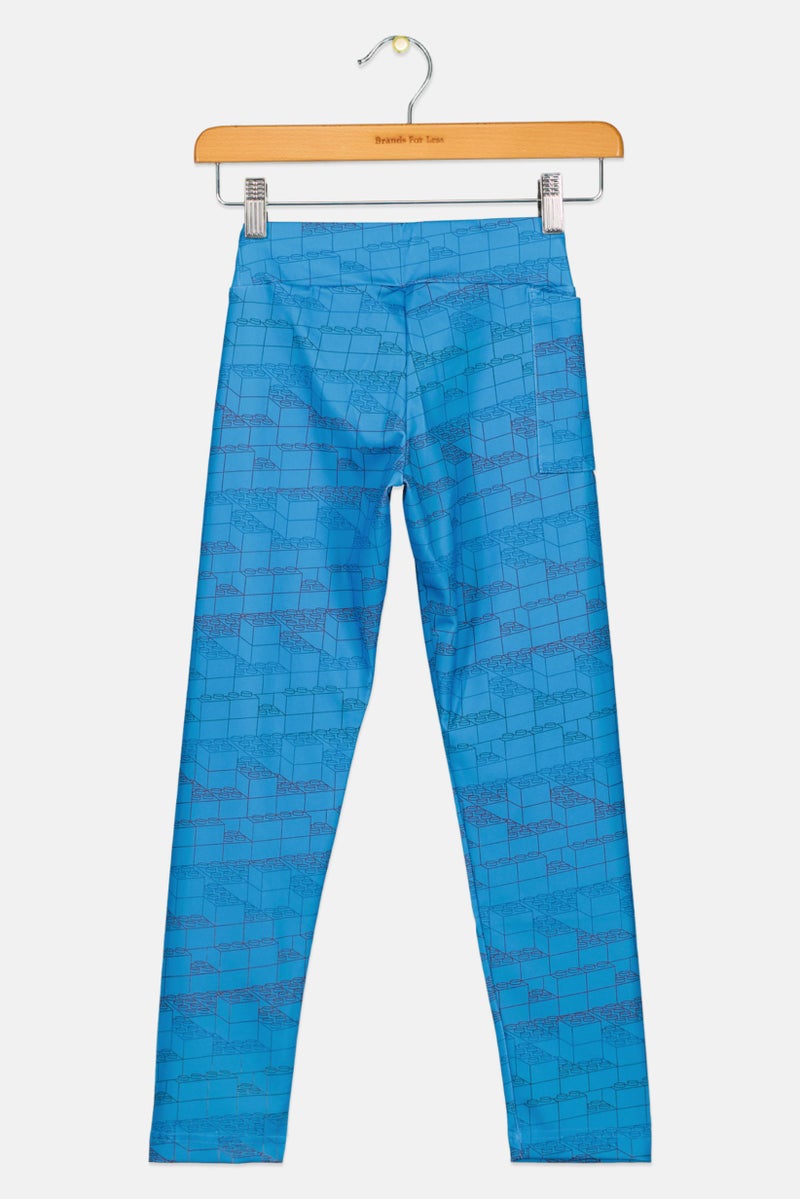 Adidas Adidas x Lego Kids Girl Sportswear Fit Training Leggings, Blue  - Image 2