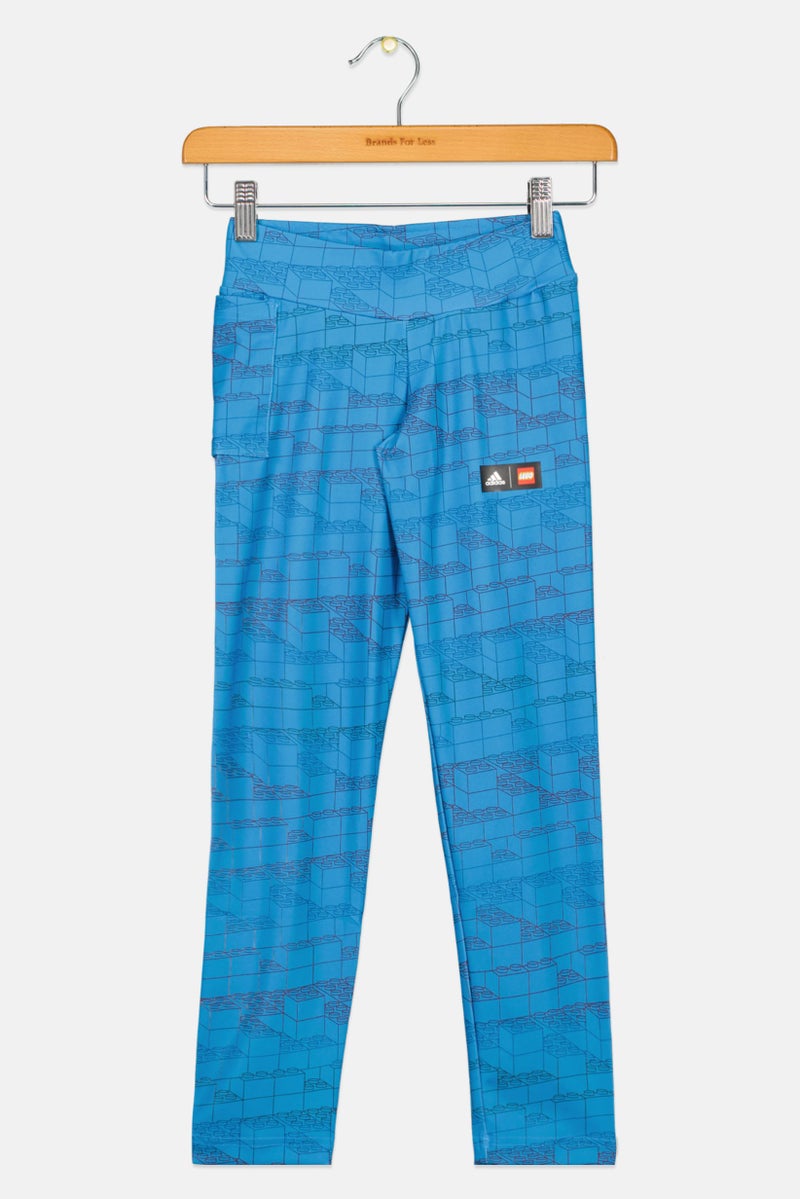 Adidas Adidas x Lego Kids Girl Sportswear Fit Training Leggings, Blue  - Image 1