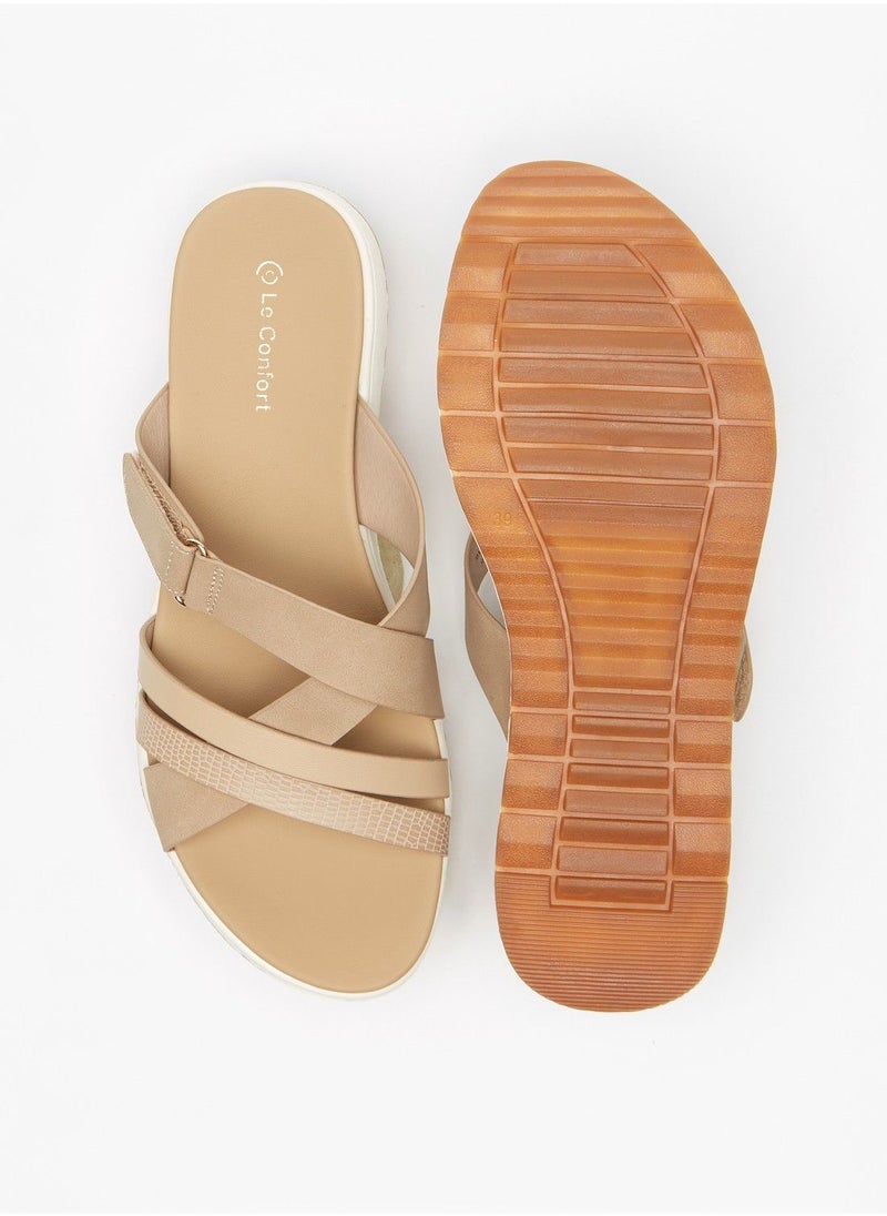 Le Confort - Le Confort Cross Strap Slip-On Flatform Sandals - Image 1
