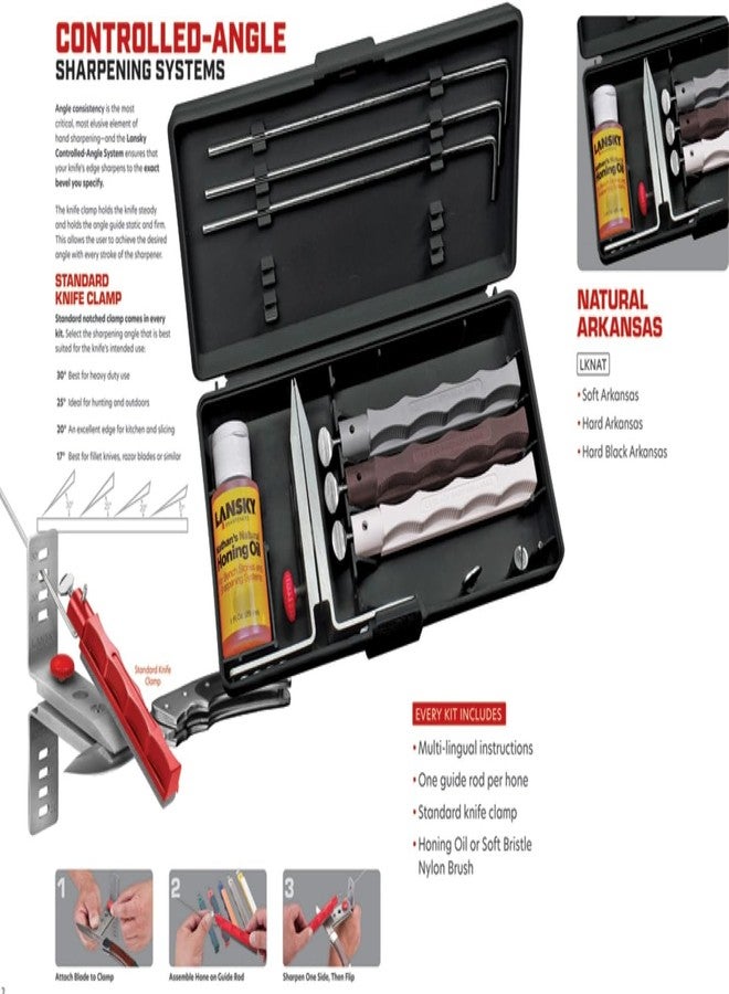Lansky Natural Arkansas Sharpening System with Natural Arkansas Coase, Medium and Fine Hones - Image 3