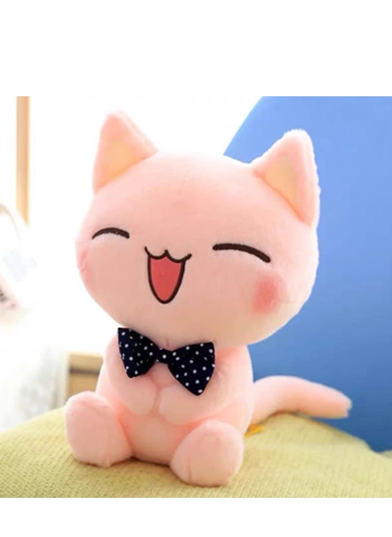 SYOSI Plush Pillows, 11Inch Soft Cat Plush Toy Pink Stuffed Animals Plush Doll, Pink Cat Plushie, Kawaii Plush Toys for Kids  - Image 1